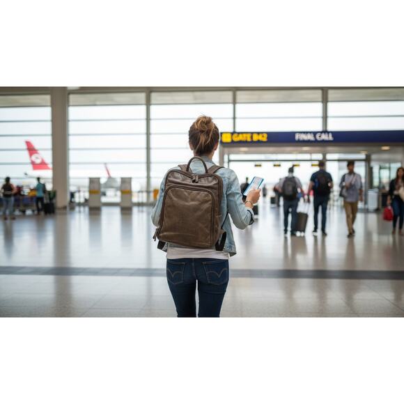 Osgoode Marley RFID Organizer Leather Backpack Storm Gray $310 Retail - Picture 1 of 9